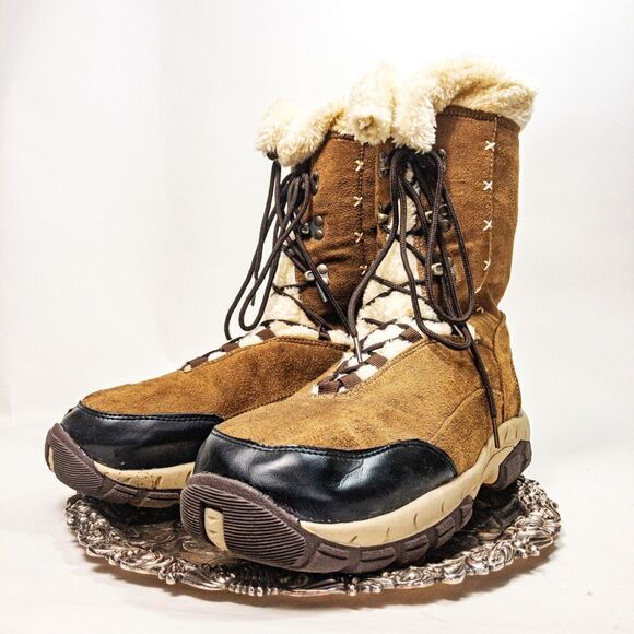 Itasca Faux Suede Winter Lace Up Boots Sz 10 - Picture 2 of 12